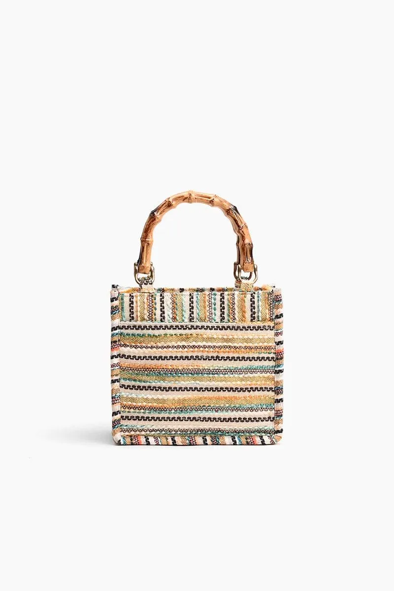 AB23-730 Luxe Leopard Bamboo Handle Handbag