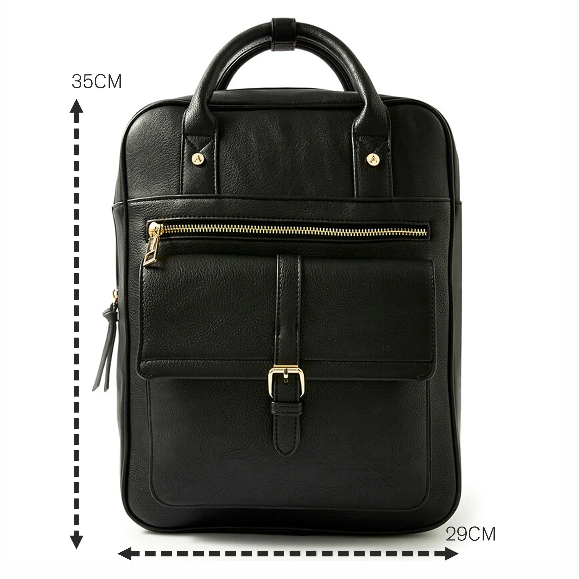Accessorize London Women's Faux Leather Black Harrie Backpack
