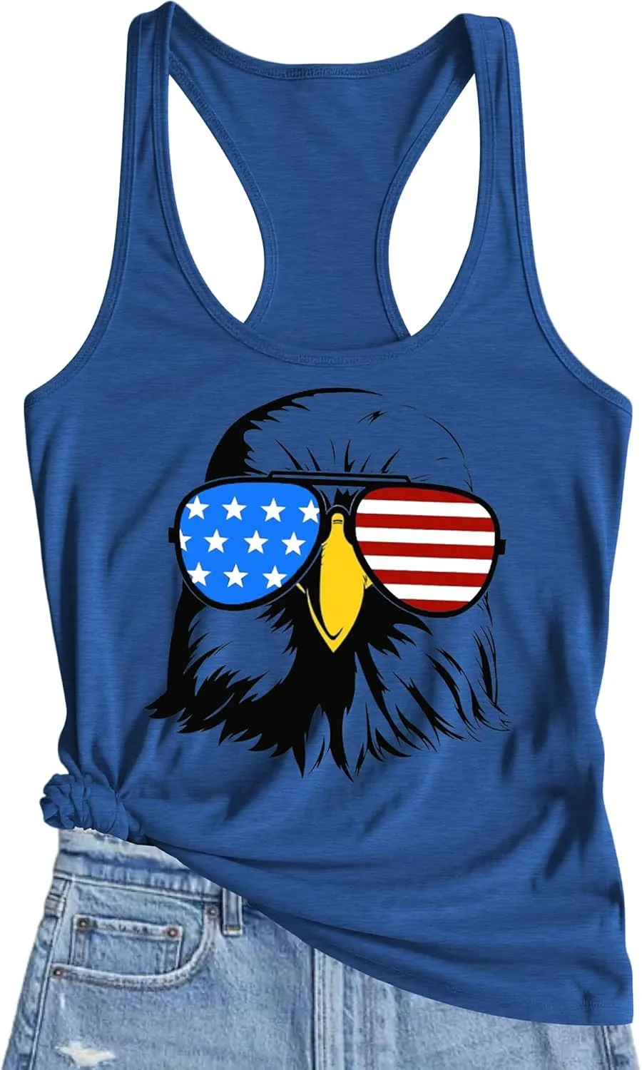 American Flag Tank Tops Women 4th of July Vest Patriotic Shirt USA Flag Stars Stripes Sleeveless