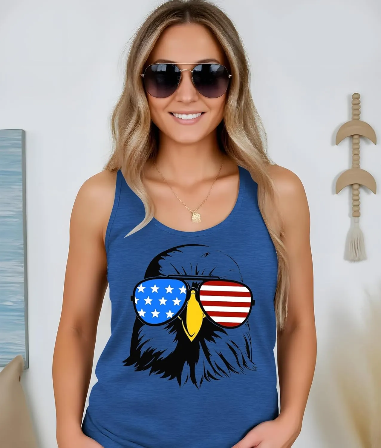 American Flag Tank Tops Women 4th of July Vest Patriotic Shirt USA Flag Stars Stripes Sleeveless
