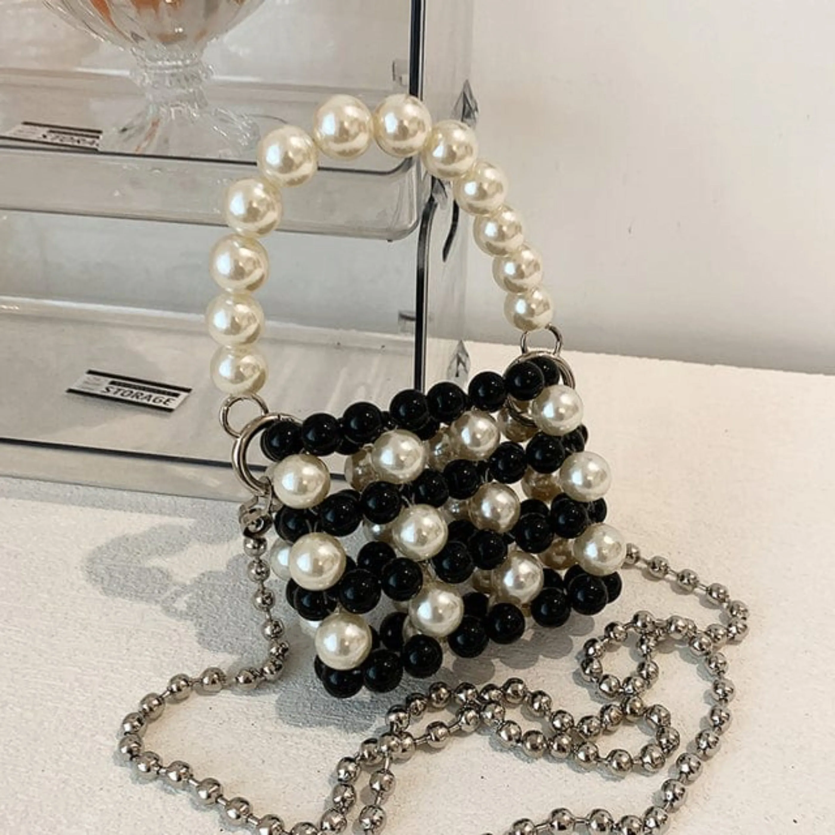 Big Pearl Unique Handmade Pearl Bead Bag