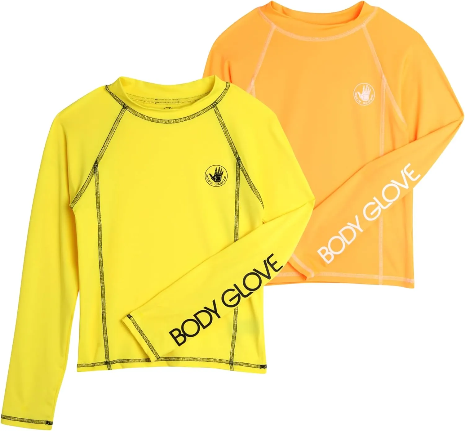 Body Glove Boys Swim Shirt - 2 Pack UPF 50  Sun Protection Quicky Dry Long Sleeve Rash Guard for Boys Kids Swimwear (2T-14)