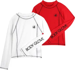 Body Glove Boys Swim Shirt - 2 Pack UPF 50  Sun Protection Quicky Dry Long Sleeve Rash Guard for Boys Kids Swimwear (2T-14)