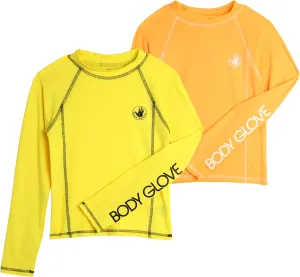 Body Glove Boys Swim Shirt - 2 Pack UPF 50  Sun Protection Quicky Dry Long Sleeve Rash Guard for Boys Kids Swimwear (2T-14)