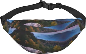 Canadian Smokey Mountain Cliff Adjustable Belt Hip Bum Bag Fashion Water Resistant Hiking Waist Bag for Traveling Casual Running Hiking Cycling