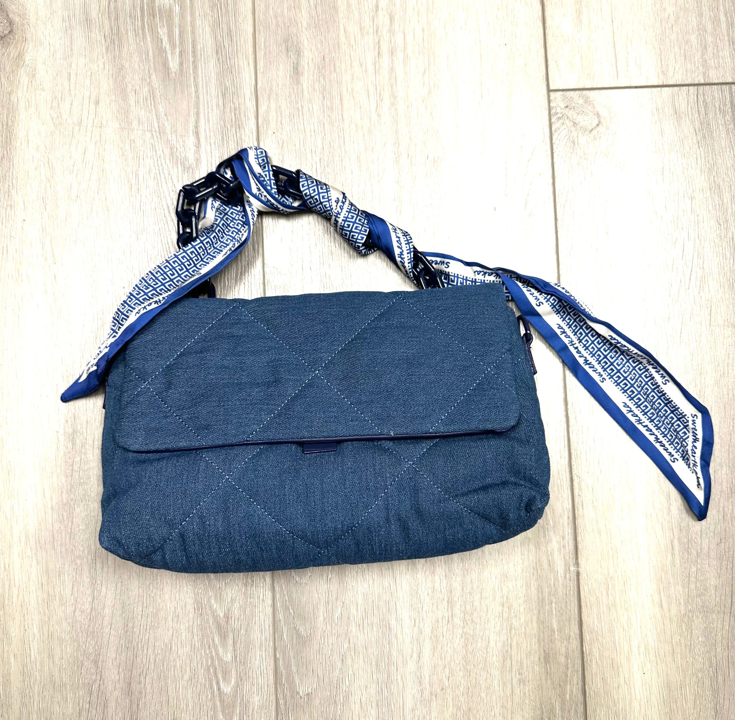 Chain Detail Crossbody with Decorative Scarf