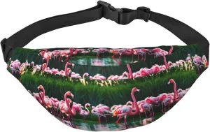 Colorful and fabulous flamingos Adjustable Belt Hip Bum Bag Fashion Water Resistant Hiking Waist Bag for Traveling Casual Running Hiking Cycling