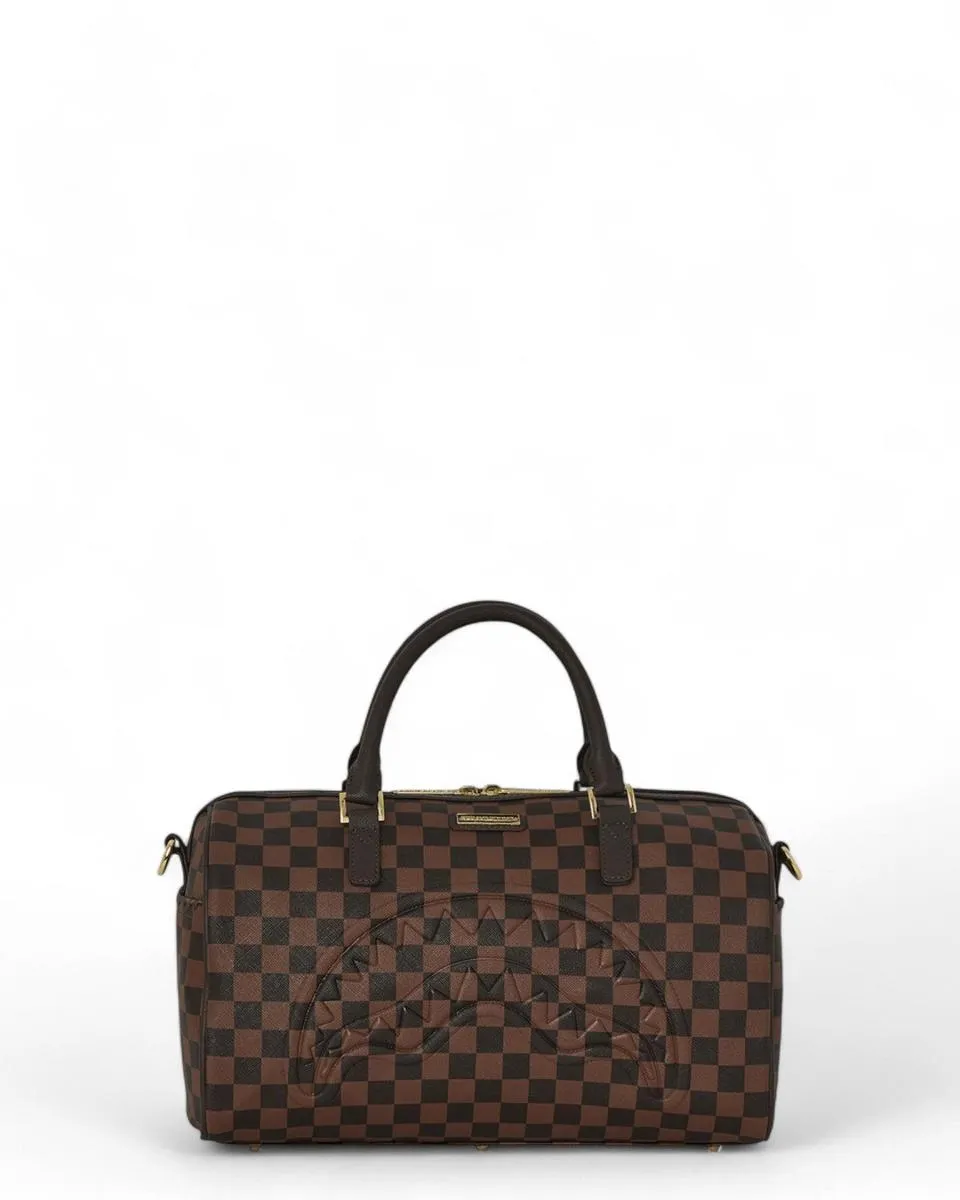 core emboss check mini duffle sprayground