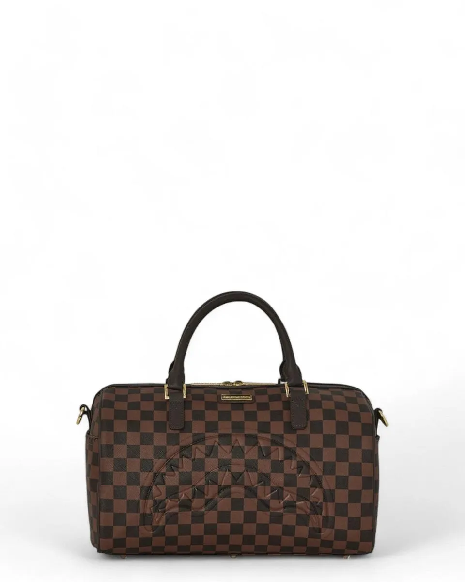 core emboss check mini duffle sprayground