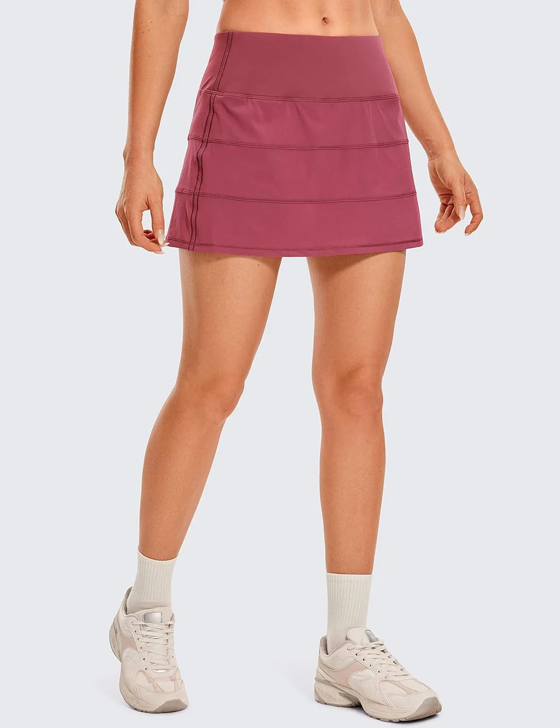 CRZ YOGA Women's Lightweight High Waisted Tennis Skirts A Line Athletic Workout Running Sports Golf Skorts with Pockets