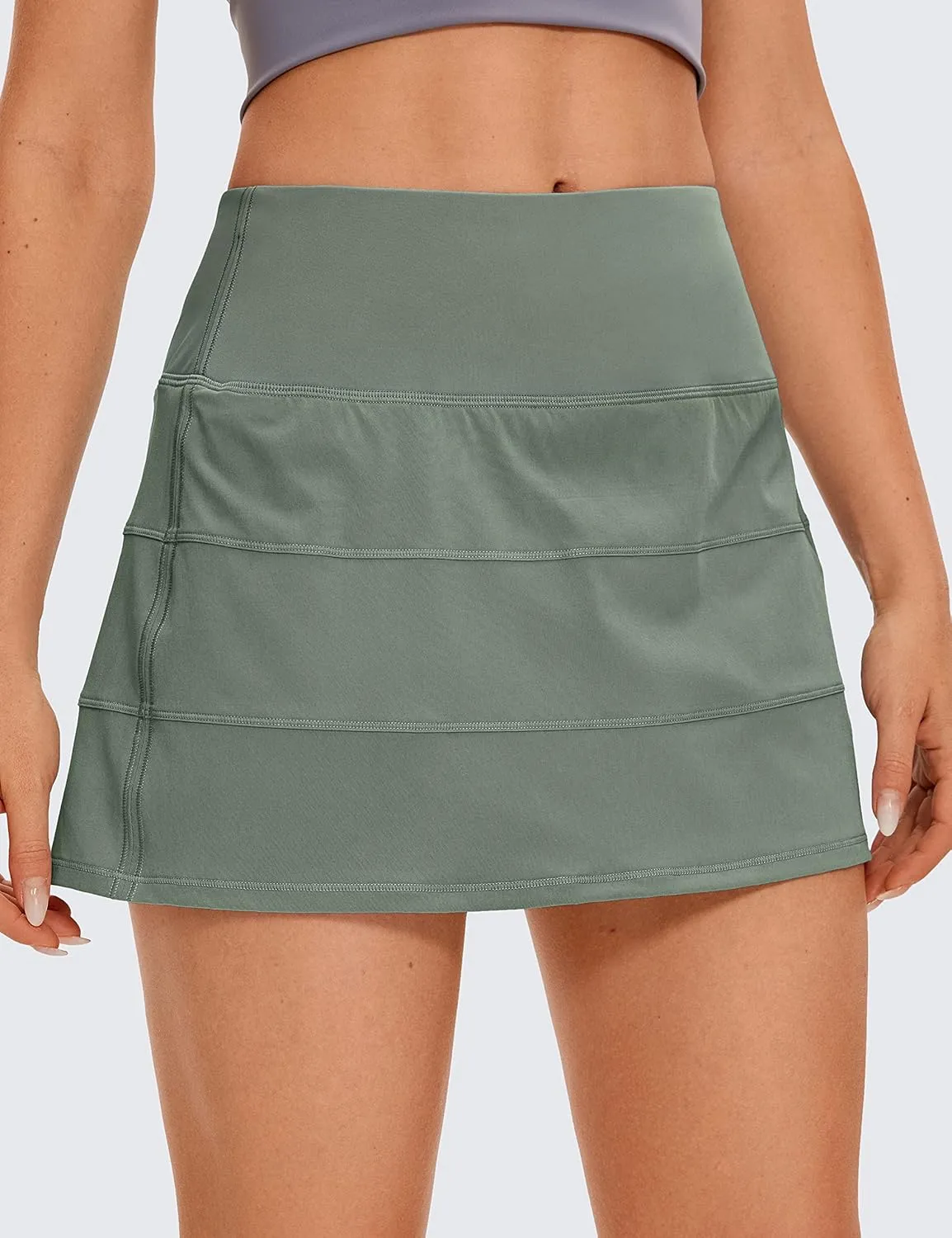 CRZ YOGA Women's Lightweight High Waisted Tennis Skirts A Line Athletic Workout Running Sports Golf Skorts with Pockets