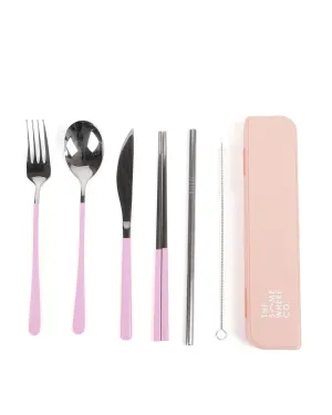 Cutlery Kit - Silver with Lilac Handle