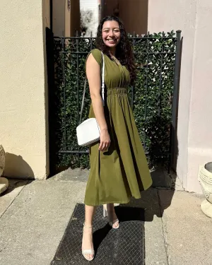 HAMPTON dress in Olive Branch (Backorder, Shipping 5/7/25)