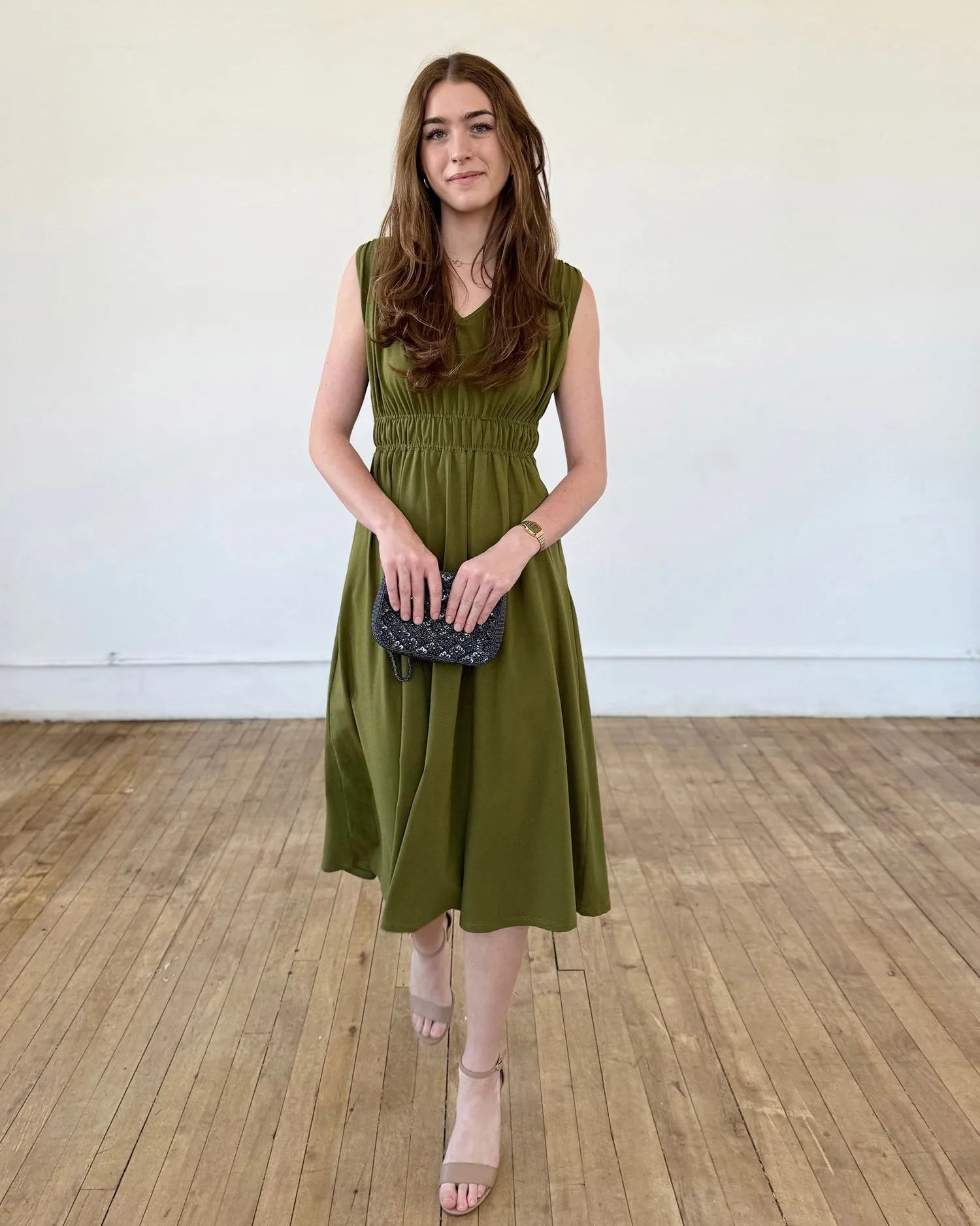 HAMPTON dress in Olive Branch (Backorder, Shipping 5/7/25)