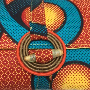 Handmade Rwandan Batik Wristlet Clutch - Sunset