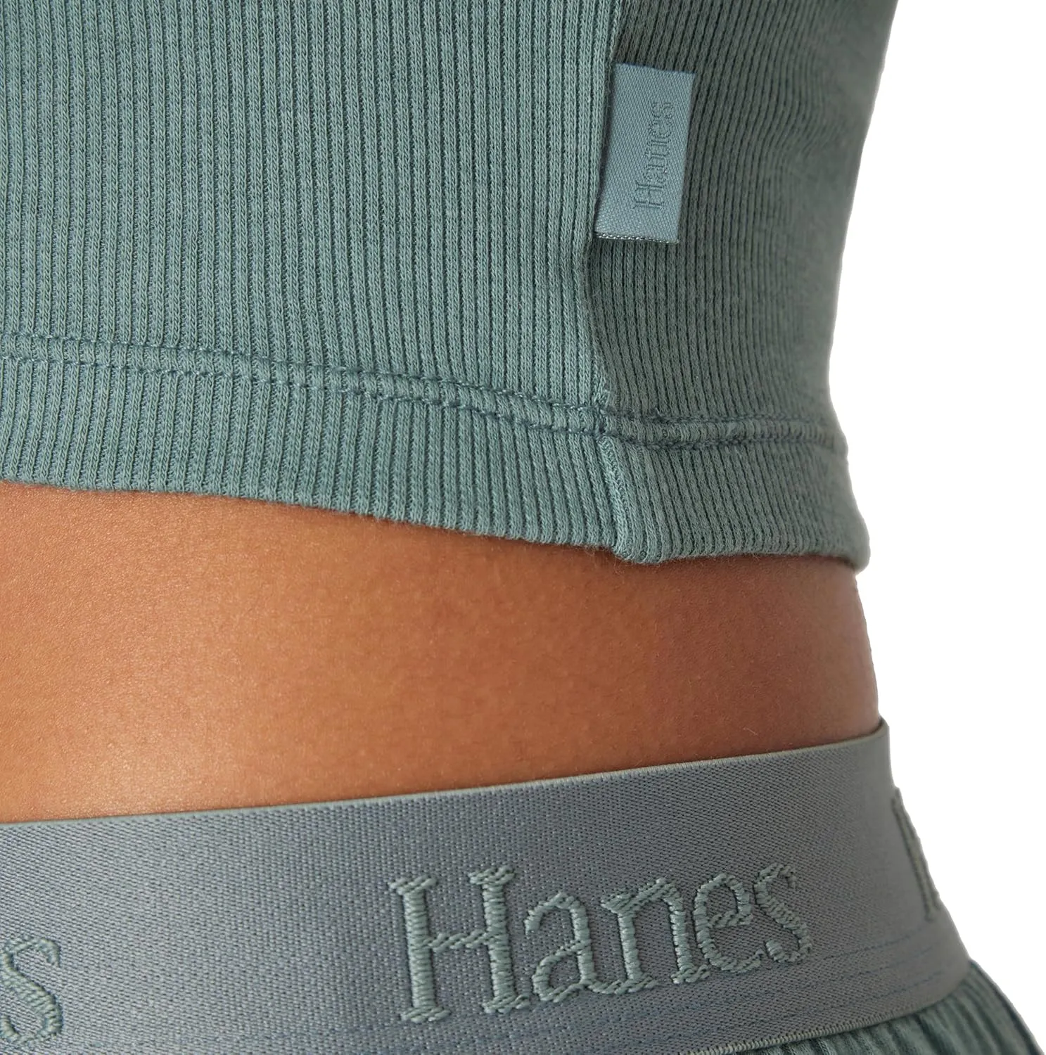 Hanes Women's Originals SuperSoft Comfywear 2 Piece Crop Tank & Lounge Pants Loungewear Set