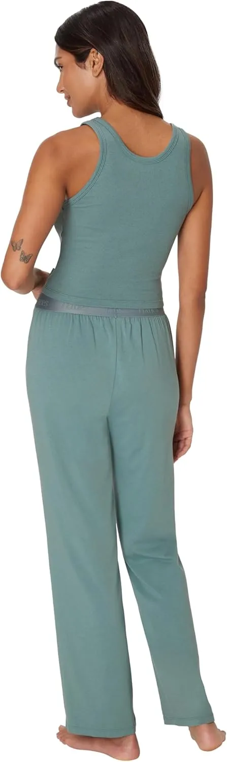 Hanes Women's Originals SuperSoft Comfywear 2 Piece Crop Tank & Lounge Pants Loungewear Set