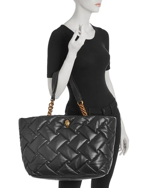 Kensington KURT GEIGER LONDON Soft Quilted Leather Tote Bag in Black