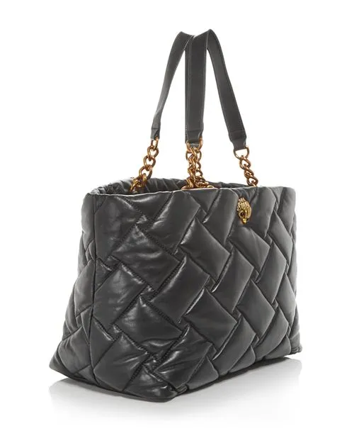 Kensington KURT GEIGER LONDON Soft Quilted Leather Tote Bag in Black