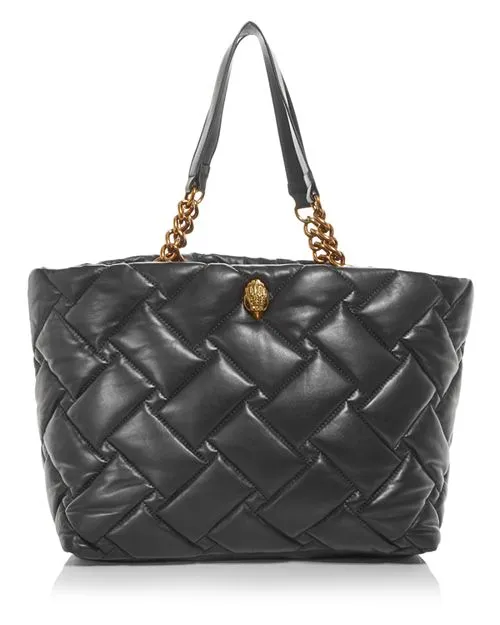Kensington KURT GEIGER LONDON Soft Quilted Leather Tote Bag in Black