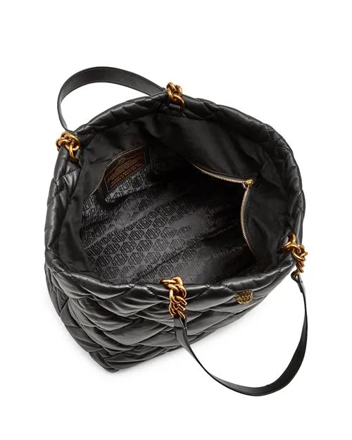 Kensington KURT GEIGER LONDON Soft Quilted Leather Tote Bag in Black