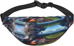 Kilauea Volcano Bloom Adjustable Belt Hip Bum Bag Fashion Water Resistant Hiking Waist Bag for Traveling Casual Running Hiking Cycling
