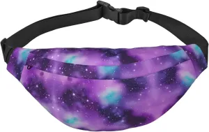 Magic Galaxy Sky Purple Adjustable Belt Hip Bum Bag Fashion Water Resistant Hiking Waist Bag for Traveling Casual Running Hiking Cycling
