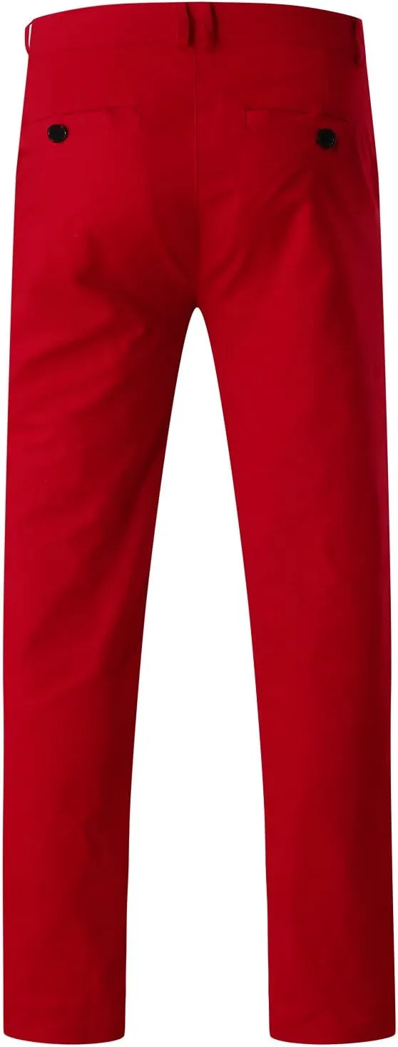Mens Casual Pants Slim Fit Stretch Flat Front Slacks Zip Off Skinny Golf Chino Business Work Dress Pants with Pockets