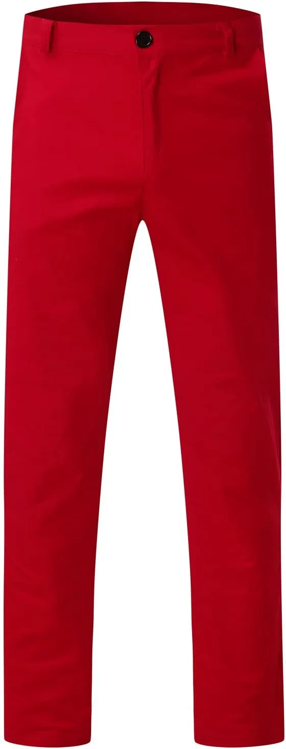 Mens Casual Pants Slim Fit Stretch Flat Front Slacks Zip Off Skinny Golf Chino Business Work Dress Pants with Pockets