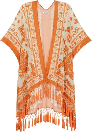 Mother's Day Gift, Velvet Kimono Cardigan for Women, Long Burnout Velvet Kimono, Free Size, Mother's Day Shawl