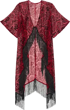 Mother's Day Gift, Velvet Kimono Cardigan for Women, Long Burnout Velvet Kimono, Free Size, Mother's Day Shawl