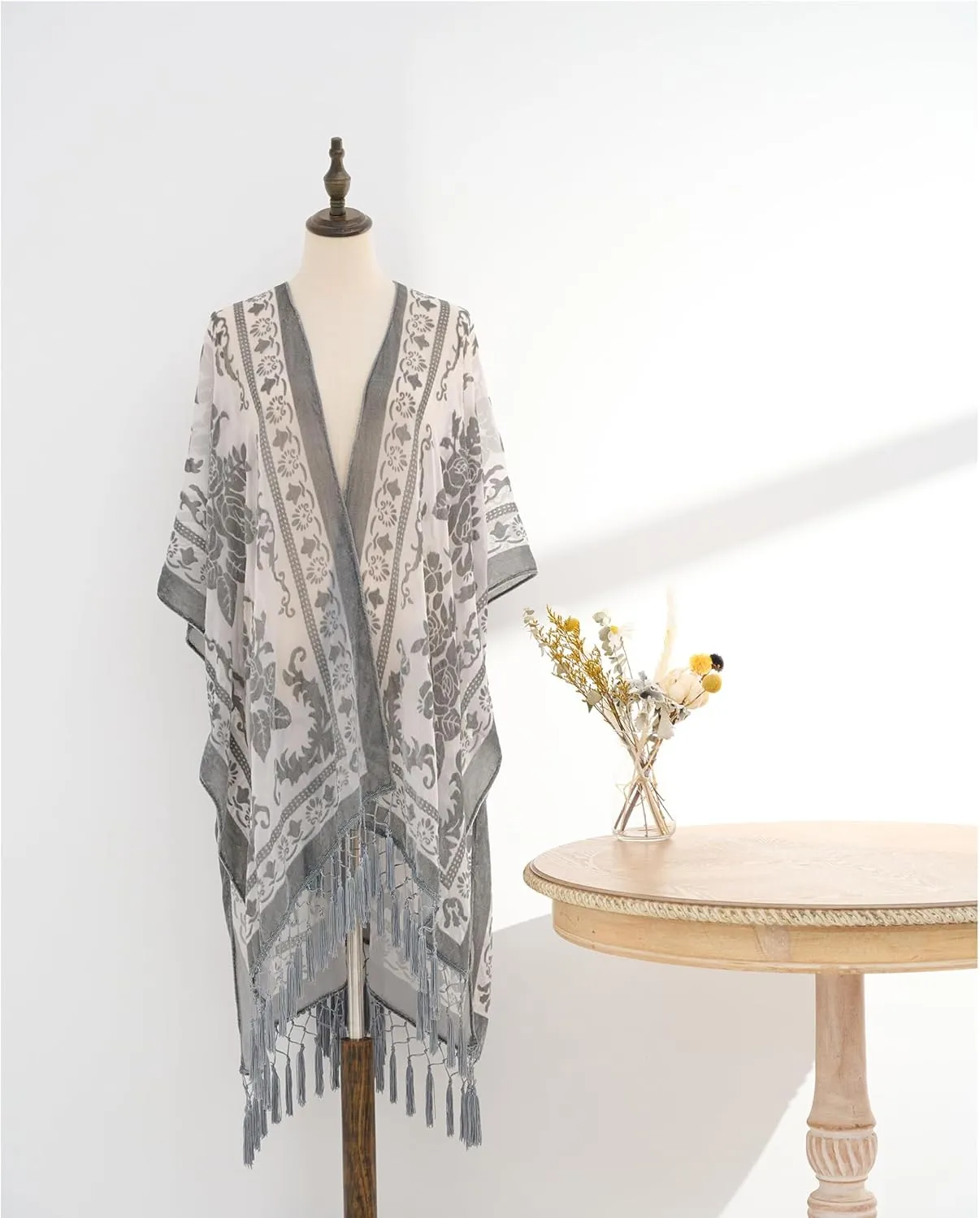 Mother's Day Gift, Velvet Kimono Cardigan for Women, Long Burnout Velvet Kimono, Free Size, Mother's Day Shawl