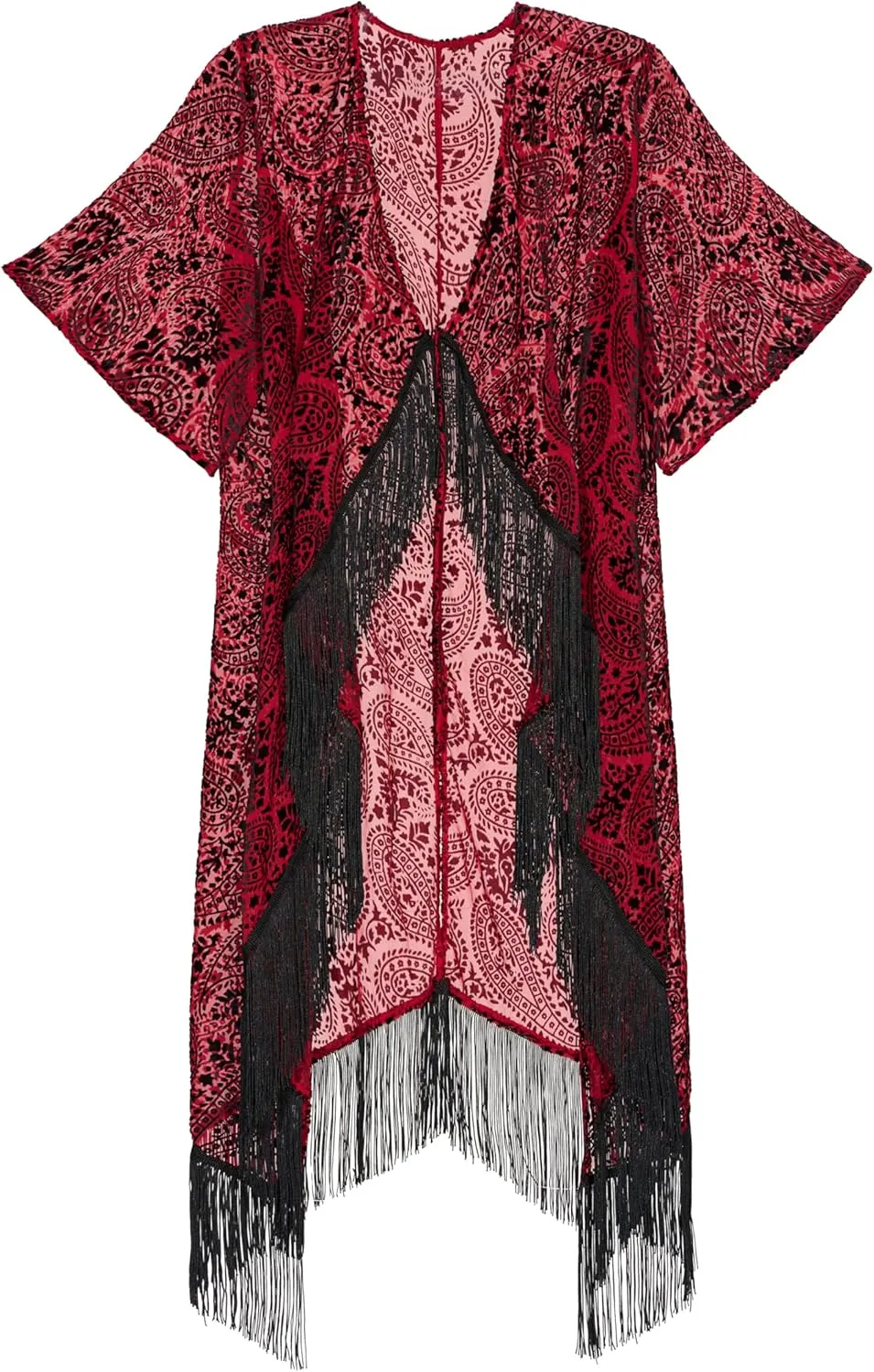 Mother's Day Gift, Velvet Kimono Cardigan for Women, Long Burnout Velvet Kimono, Free Size, Mother's Day Shawl