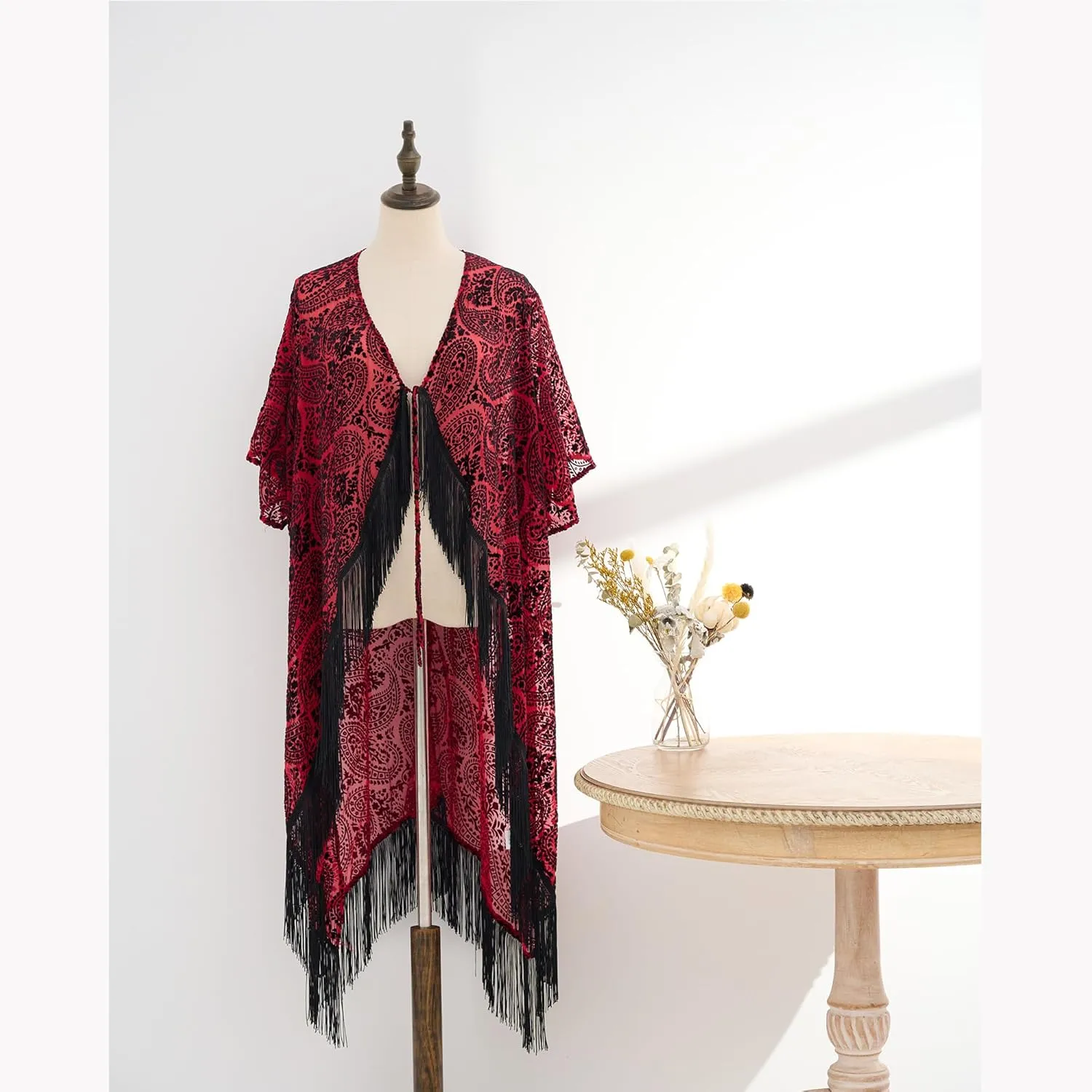 Mother's Day Gift, Velvet Kimono Cardigan for Women, Long Burnout Velvet Kimono, Free Size, Mother's Day Shawl