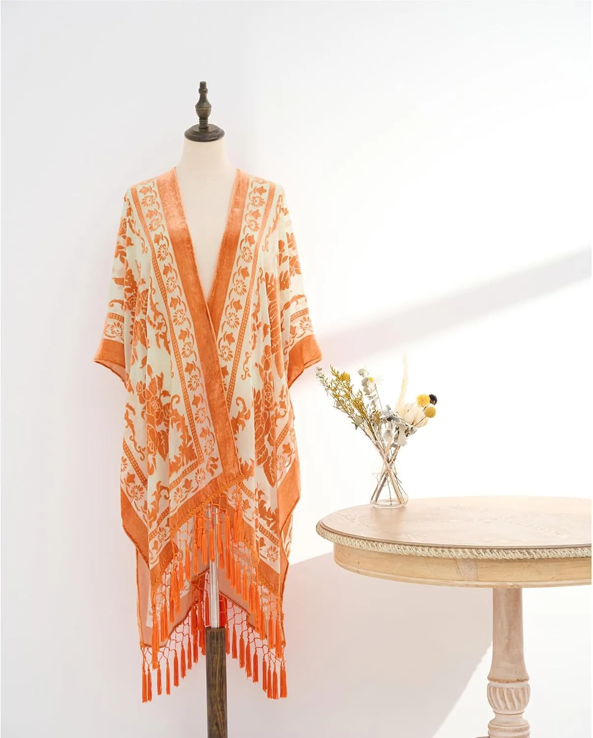 Mother's Day Gift, Velvet Kimono Cardigan for Women, Long Burnout Velvet Kimono, Free Size, Mother's Day Shawl