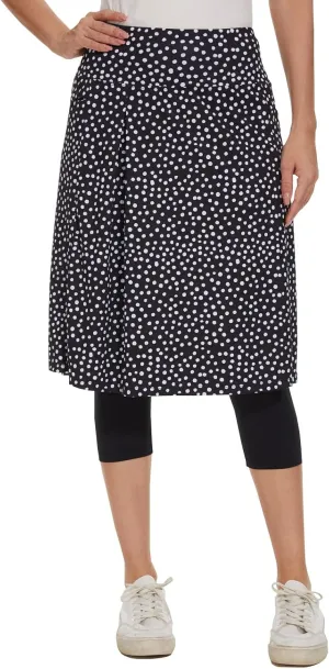 NOOYME Skorts for Women Leggings with Pockets 24" Knee Length Modest Athletic Running Skirts