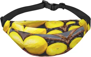 One Basket Lemon Adjustable Belt Hip Bum Bag Fashion Water Resistant Hiking Waist Bag for Traveling Casual Running Hiking Cycling