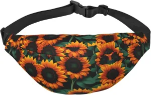 Orange Sunflower Wallpaper Adjustable Belt Hip Bum Bag Fashion Water Resistant Hiking Waist Bag for Traveling Casual Running Hiking Cycling