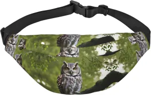 Owl Tree Branches Adjustable Belt Hip Bum Bag Fashion Water Resistant Hiking Waist Bag for Traveling Casual Running Hiking Cycling