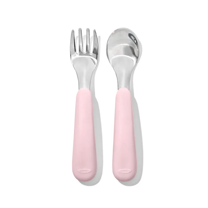OXO Tot On-The-Go Fork And Spoon Set - Blossom