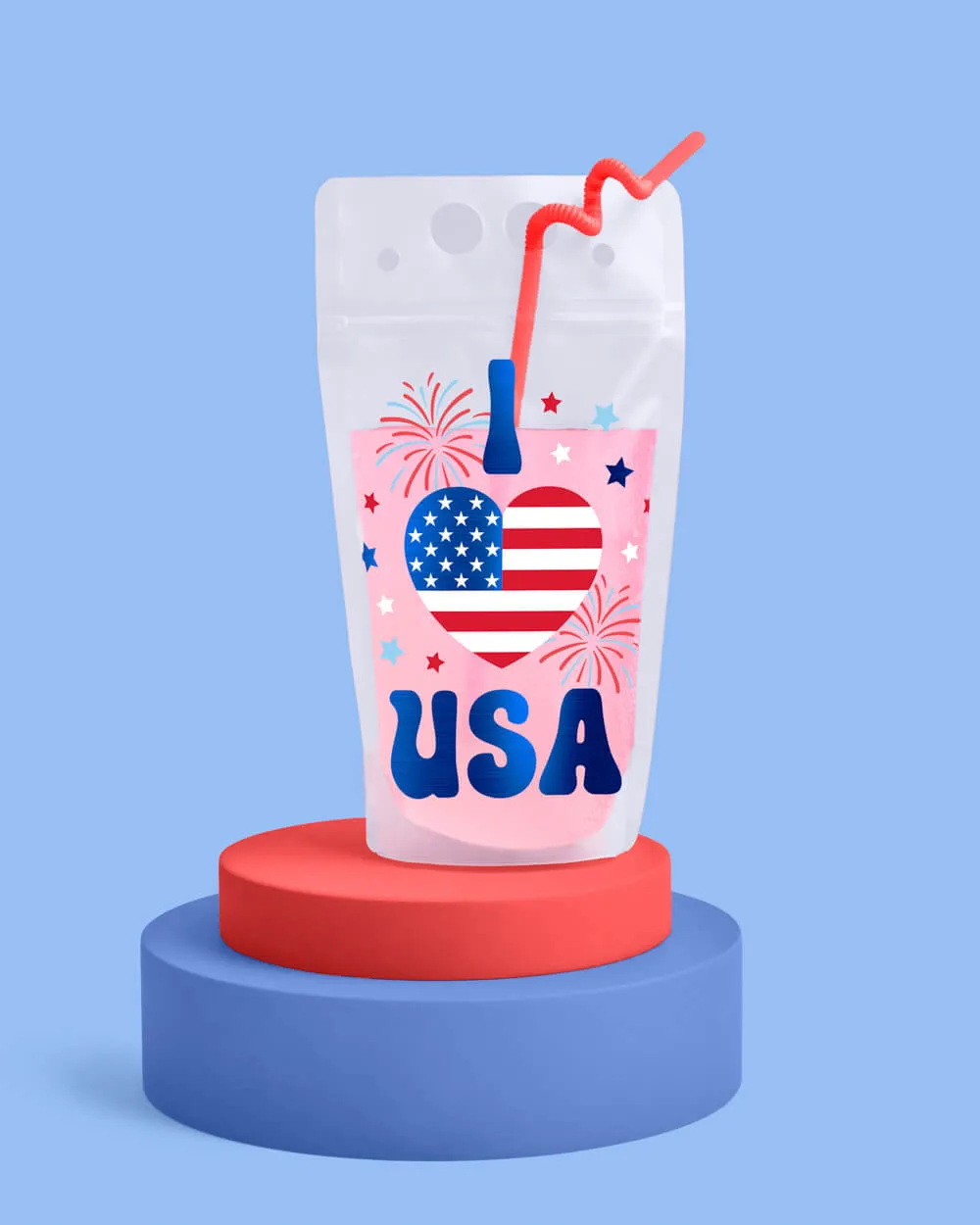 Party In The USA Sippers - 16 pouches   straws
