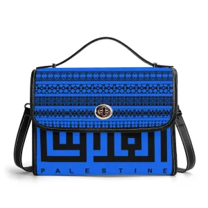 PU Leathe Elegant Velvet Navy Shoulder Bag