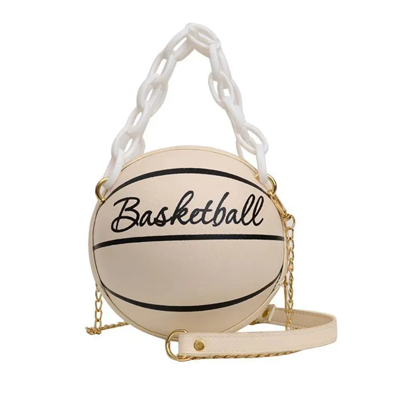 PU Leather Chain Basketball Bag