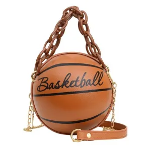 PU Leather Chain Basketball Bag