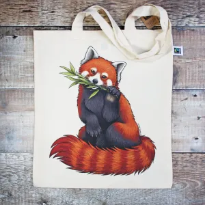 Red Panda Tote Bag ~ Organic & Fairtrade Cotton