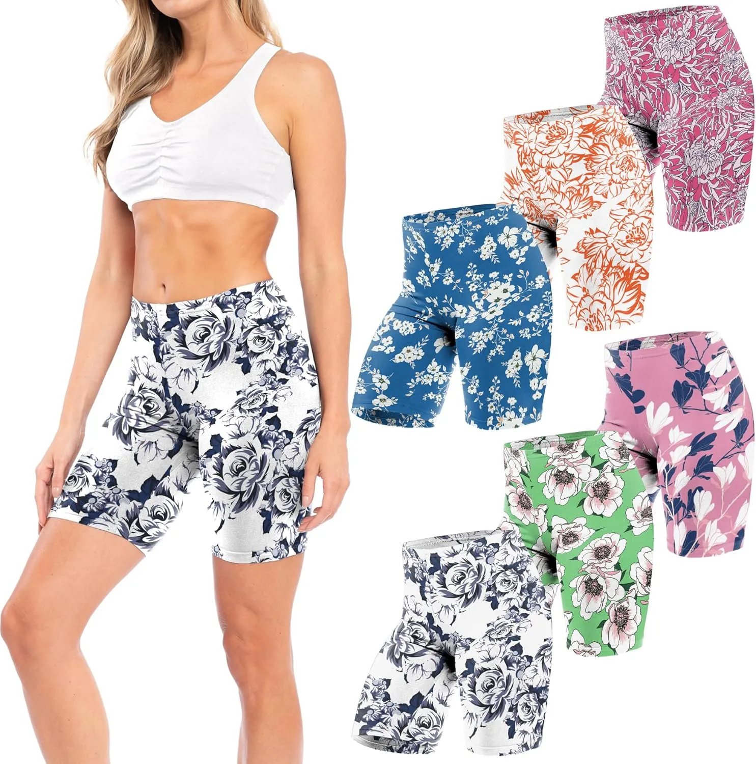 Sexy Basics Women's Cotton Stretch Active Slip Shorts | 3 Pack & 6 Pack Boy Short Boxer Briefs