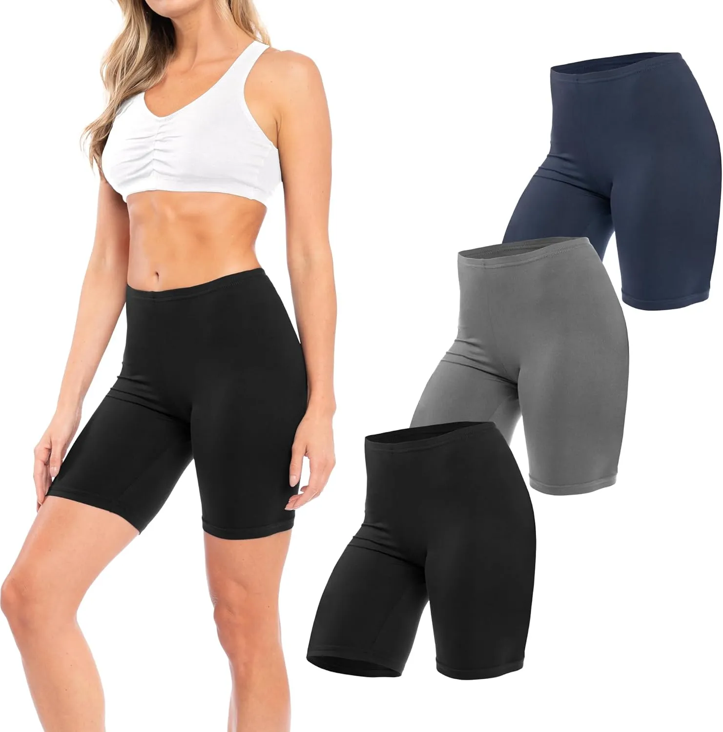 Sexy Basics Womens Ultra Soft Yoga Bike Short | Stretch Boxer Briefs | Multi Packs