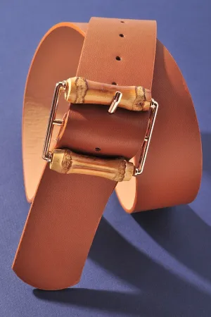 Square Wooden Buckle Belt