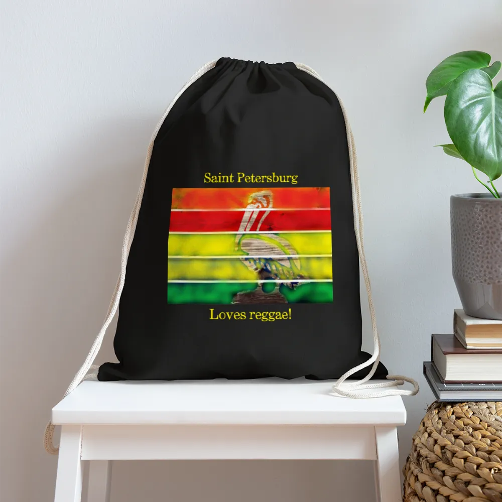 St Pete Loves Reggae Cotton Drawstring Bag