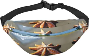 Starfish Lighthouse Beach Adjustable Belt Hip Bum Bag Fashion Water Resistant Hiking Waist Bag for Traveling Casual Running Hiking Cycling